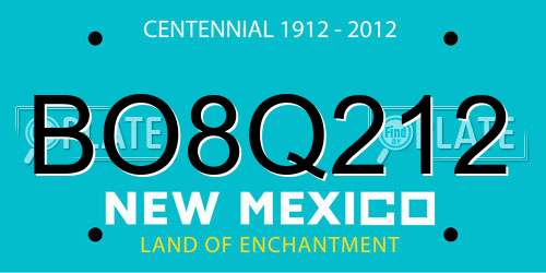BO8Q212 New Mexico License Plate