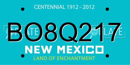 BO8Q217 New Mexico License Plate