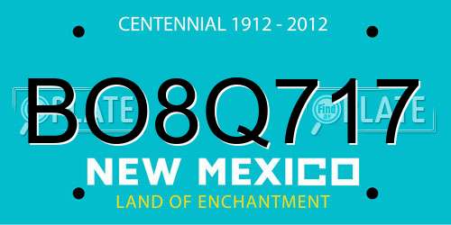 BO8Q717 New Mexico License Plate
