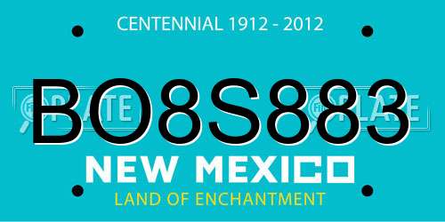 BO8S883 New Mexico License Plate