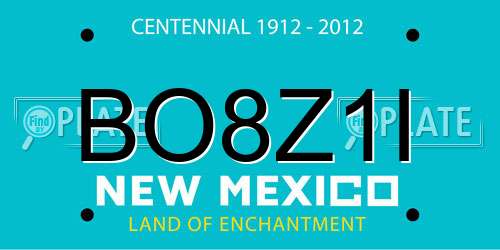 BO8Z1I New Mexico License Plate