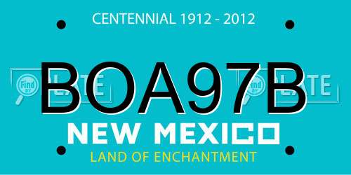 BOA97B New Mexico License Plate