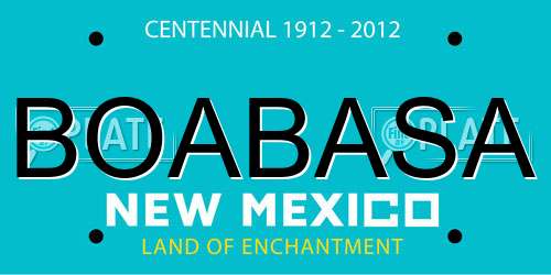 BOABASA New Mexico License Plate
