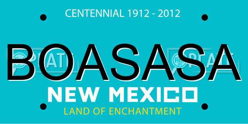 BOASASA New Mexico License Plate
