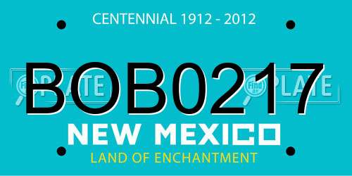 BOB0217 New Mexico License Plate
