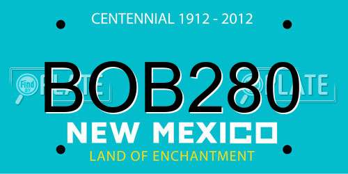 BOB280 New Mexico License Plate