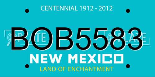 BOB5583 New Mexico License Plate