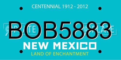 BOB5883 New Mexico License Plate