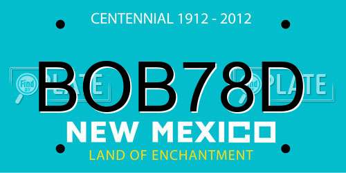 BOB78D New Mexico License Plate