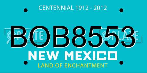 BOB8553 New Mexico License Plate