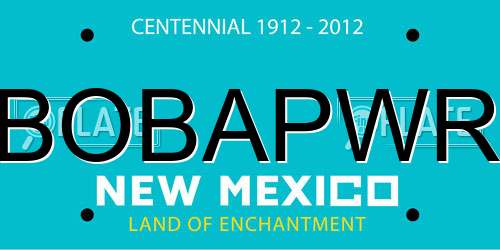 BOBAPWR New Mexico License Plate