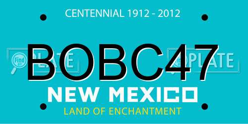 BOBC47 New Mexico License Plate