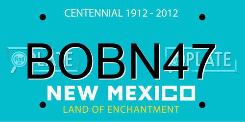 BOBN47 New Mexico License Plate