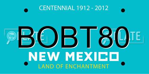 BOBT80 New Mexico License Plate