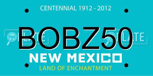 BOBZ50 New Mexico License Plate