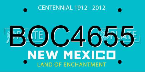 BOC4655 New Mexico License Plate