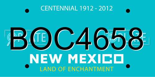 BOC4658 New Mexico License Plate