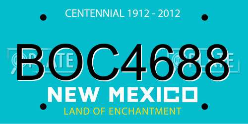 BOC4688 New Mexico License Plate