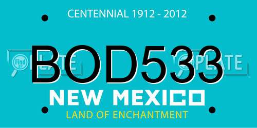BOD533 New Mexico License Plate