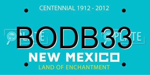 BODB33 New Mexico License Plate