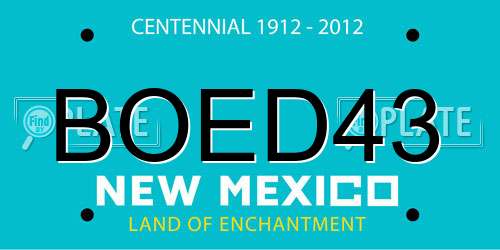 BOED43 New Mexico License Plate