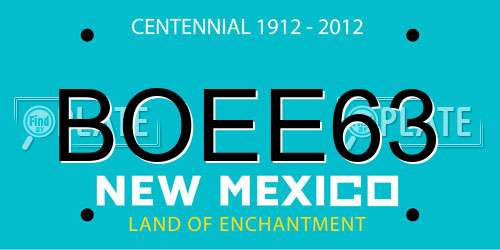 BOEE63 New Mexico License Plate