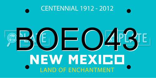 BOEO43 New Mexico License Plate