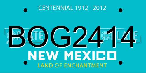 BOG2414 New Mexico License Plate