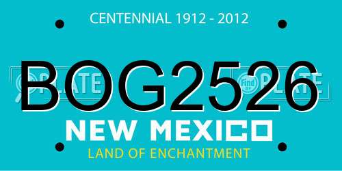 BOG2526 New Mexico License Plate
