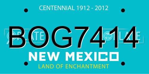 BOG7414 New Mexico License Plate