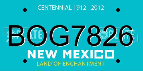 BOG7826 New Mexico License Plate