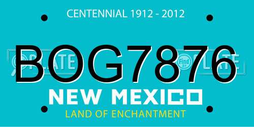 BOG7876 New Mexico License Plate