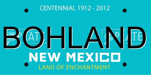 BOHLAND New Mexico License Plate