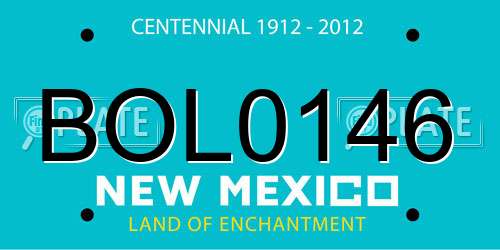 BOL0146 New Mexico License Plate