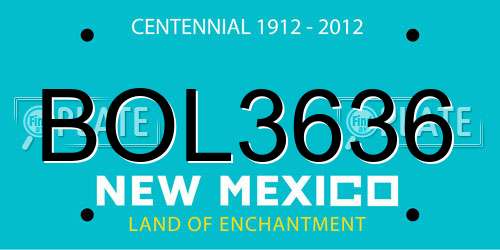 BOL3636 New Mexico License Plate
