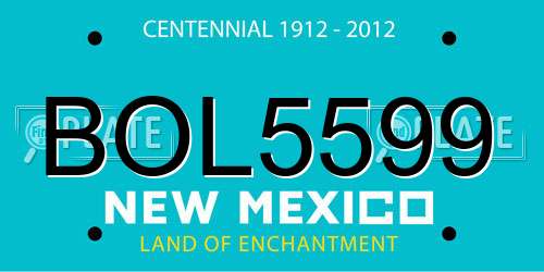 BOL5599 New Mexico License Plate