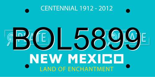 BOL5899 New Mexico License Plate