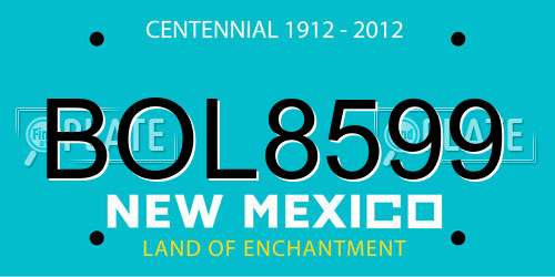BOL8599 New Mexico License Plate