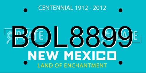 BOL8899 New Mexico License Plate