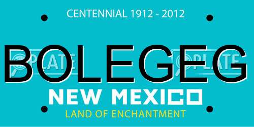 BOLEGEG New Mexico License Plate