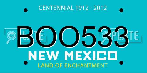 BOO533 New Mexico License Plate