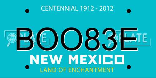 BOO83E New Mexico License Plate