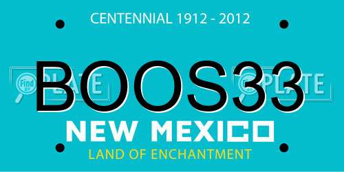BOOS33 New Mexico License Plate
