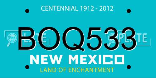 BOQ533 New Mexico License Plate