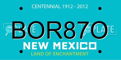 BOR87O New Mexico License Plate
