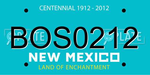 BOS0212 New Mexico License Plate