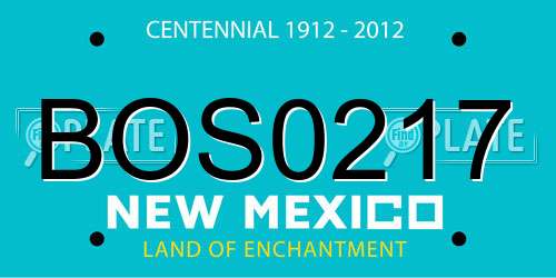 BOS0217 New Mexico License Plate