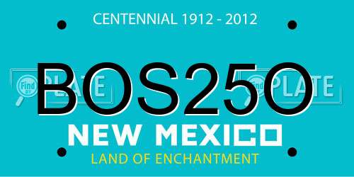 BOS25O New Mexico License Plate
