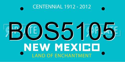 BOS5105 New Mexico License Plate