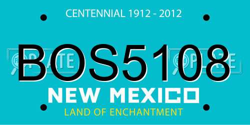 BOS5108 New Mexico License Plate